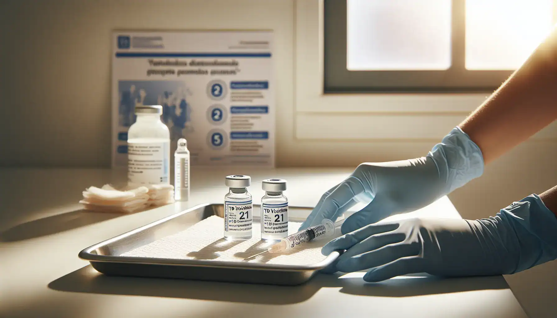 healthcare-professional-preparing-td-and-tdap-vaccine-syringes-on-medical-tray-in-clinic