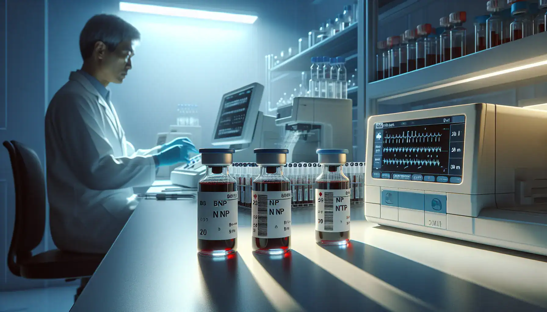 laboratory-vials-labeled-bnp-and-nt-probnp-on-medical-workstation-with-technician-analyzing-samples