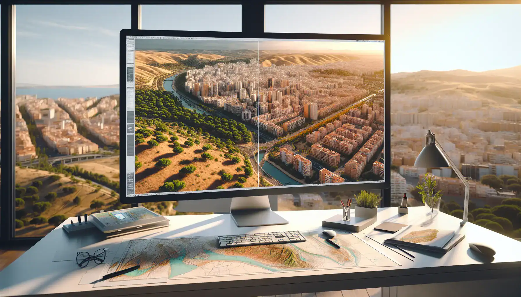 split-screen-comparison-of-digital-surface-model-and-digital-terrain-model-on-professional-monitor
