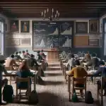 a-classroom-explaining-mean-and-median-differences-with-visual-aids-on-a-chalkboard