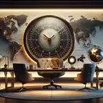 Diferencia Entre GMT y UTC a-desk-with-a-dual-time-clock-world-map-and-timekeeping-devices