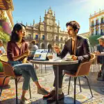 a-discussion-between-two-professionals-in-a-sunny-spanish-city-cafe