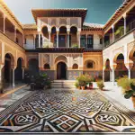 ¿Cuál es la Diferencia entre un Rombo y un Paralelogramo? a-mosaic-floor-in-a-spanish-courtyard-with-rhombus-and-parallelogram-patterns