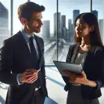 Diferencias Entre Un Empleado y Un Empleador a-professional-office-scene-with-employer-and-employee-discussing-a-project