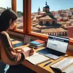 a-student-in-a-library-studying-english-grammar-with-a-laptop-and-notes