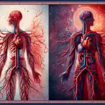 an-artistic-representation-of-oxygenated-and-deoxygenated-blood-in-the-cardiovascular-system