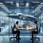 engineers-working-on-an-aircraft-and-satellite-model-in-a-spanish-laboratory